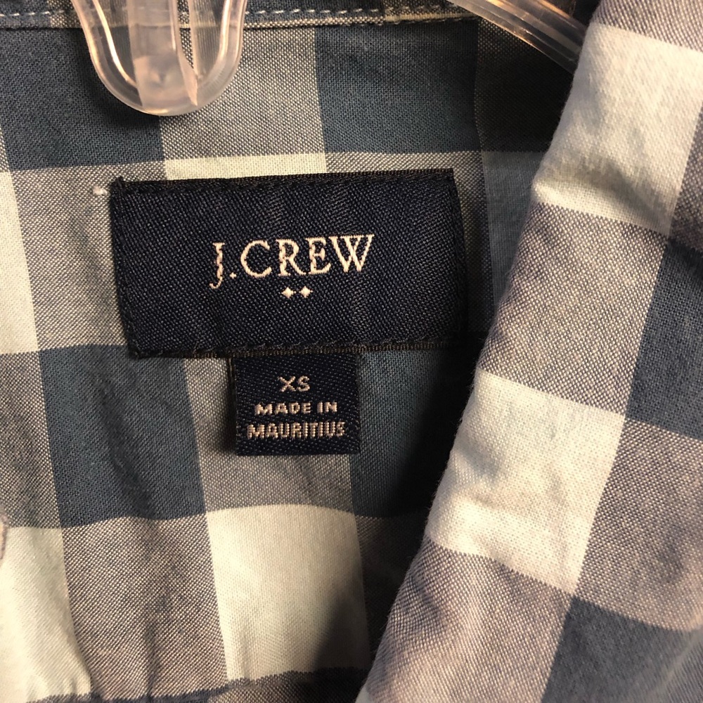 JCrew blue / white plaid short sleeve button down